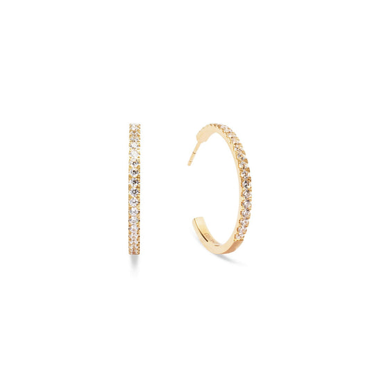 CDL ETERNAL LOVE GOLD-CRYSTAL BIG HOOP