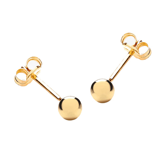 9ct Yellow Gold 4mm Ball Stud Earrings