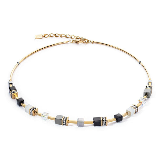Coeur De Lion Gold - Black White Grey Necklace