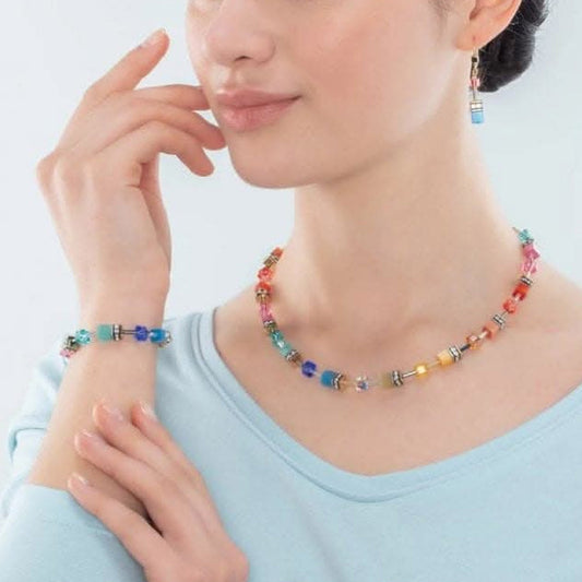 Coeur De Lion GeoCUBE Iconic Classic Multicolour Gold Necklace 2838/10-1521