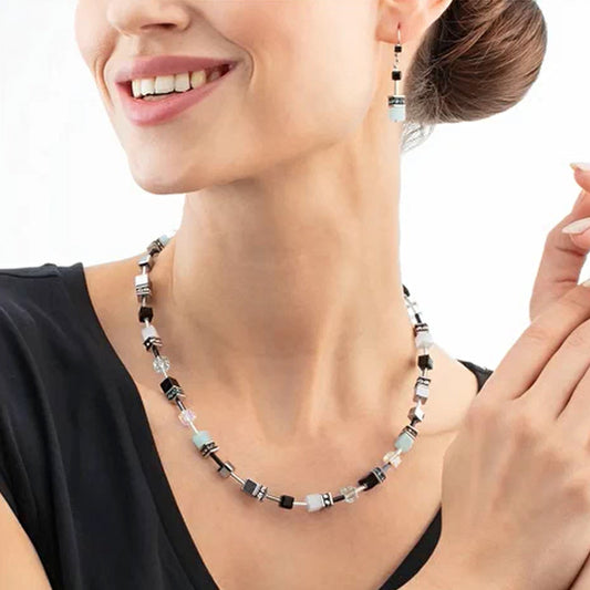 Coeur De Lion GeoCUBE Iconic Ice Serenity Silver Necklace 2838/10-2027