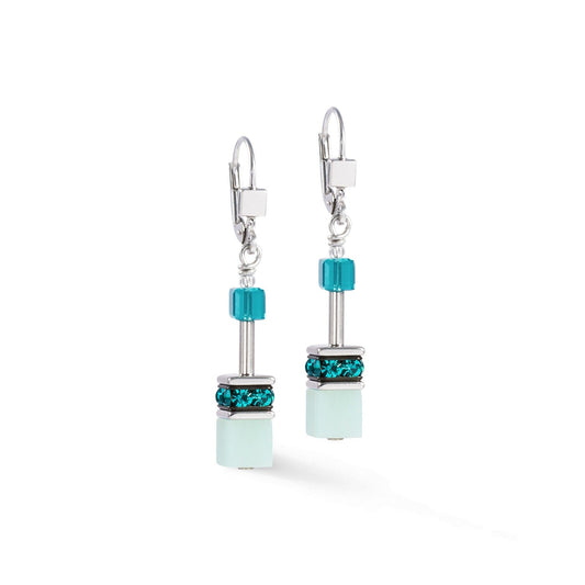 CDL ICONIC PRECIOUS SILVER-GREEN EARRING