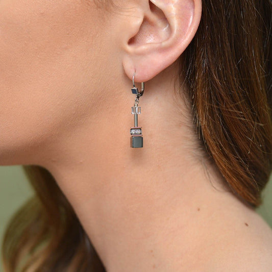 Coeur De Lion GeoCUBE Earrings ice blue 4015/20-0730
