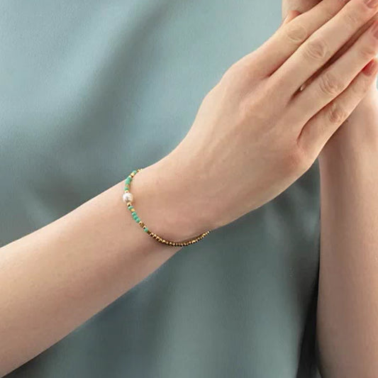 Coeur De Lion Lagoon Pearl Gold-Mint Bracelet 4358/30-0522