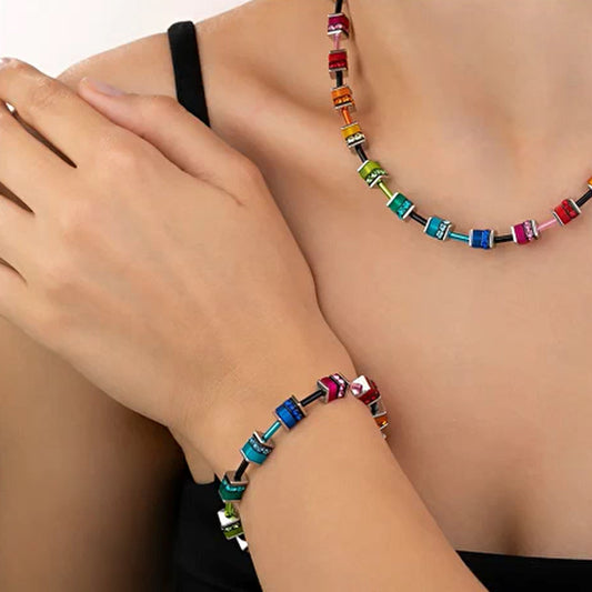 Coeur De Lion GeoCUBE Classic Polaris & Rhinestone Multicolour Bracelet 4409/30-1500