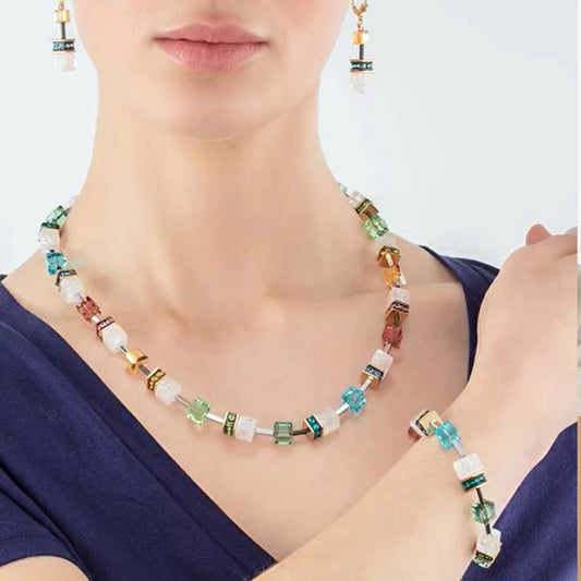 Coeur De Lion GeoCUBE Iconic Statement Precious Multicolour Necklace 4505/10-1516