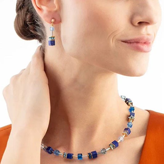 Coeur De Lion GeoCUBE Iconic Precious Blue Necklace 4905/10-0700