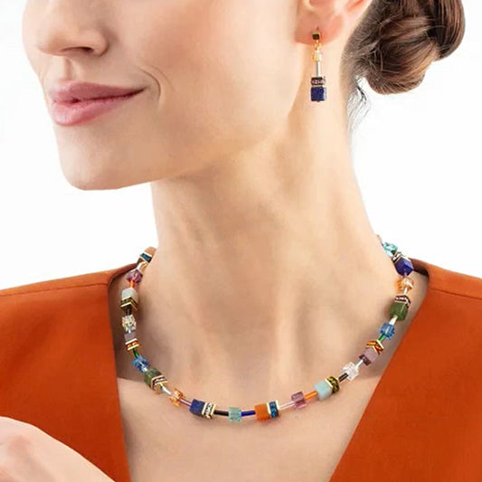 Coeur De Lion GeoCUBE Iconic Precious Multicolour Motion Necklace 4905/10-1559