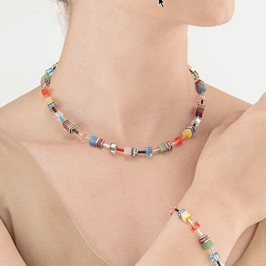 Coeur De Lion GeoCUBE Iconic Precious Multicolour Delight Necklace 4905/10-1584
