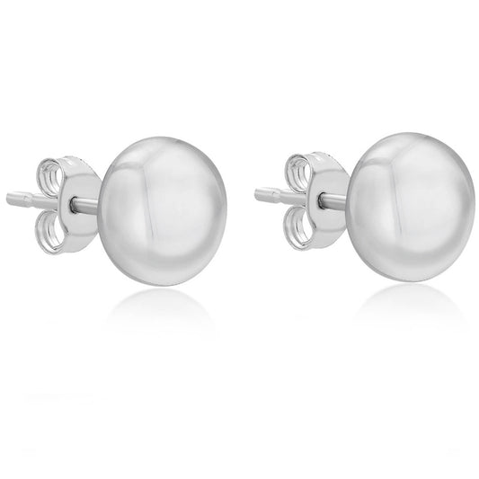 Silver 4mm Button Stud Earrings