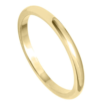 18ct Yellow Gold Modern Rounded 2mm D-Shaped Wedding Ring