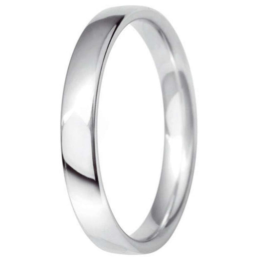 18ct White Gold 3mm Classic Court Lightweight Wedding Ring