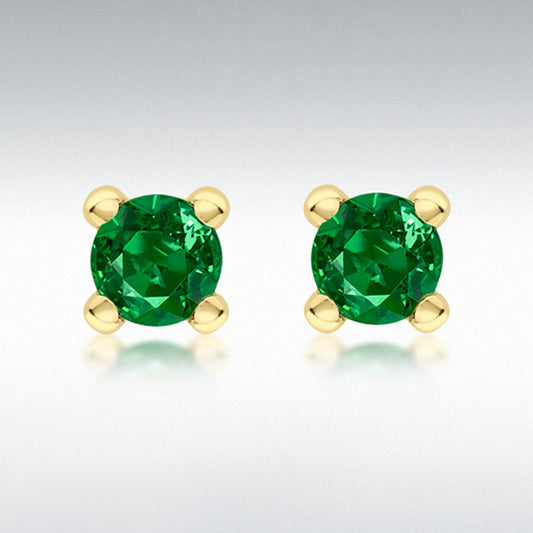 9Y 4MM DARK GREEN CZ STUD