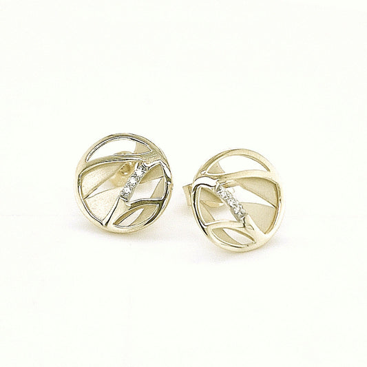 9Y DIAMOND 0.03CT OPEN CIRCLE STUD EARRING