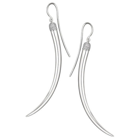 SHAUN LEANE SILVER & DIAMOND PAVE NO.1 LARGE EARRINGS SA062.SSWHEOS