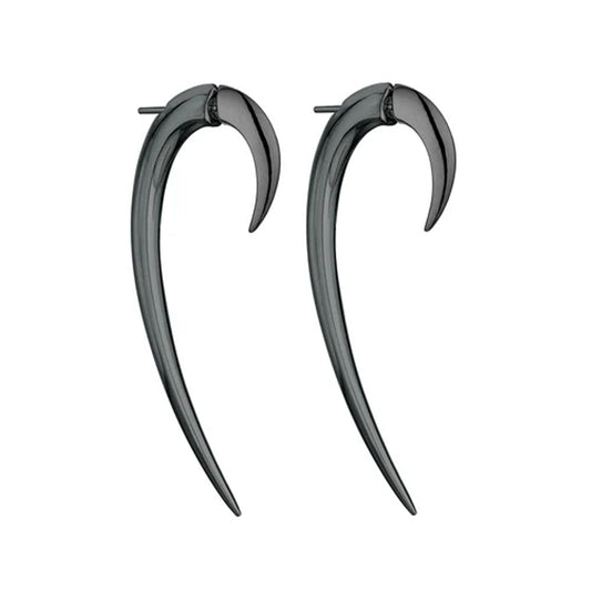 SHAUN LEANE SILVER BLACK RHODIUM HOOK SIZE 2 EARRINGS HT009.BRNAEOS
