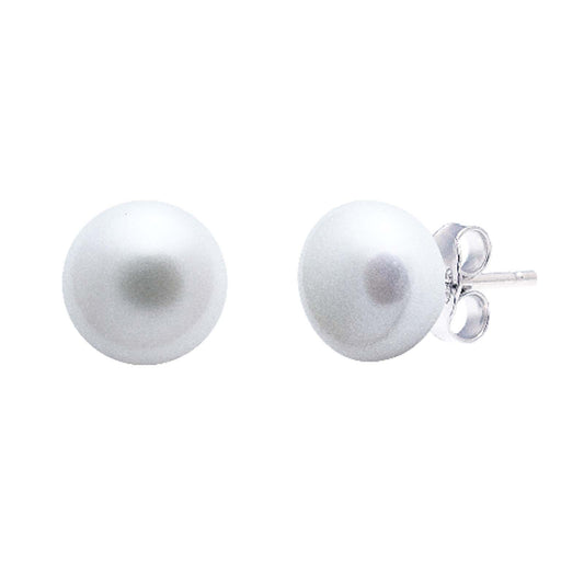 Silver 6-6.5mm White Freshwater Pearl Stud Earrings