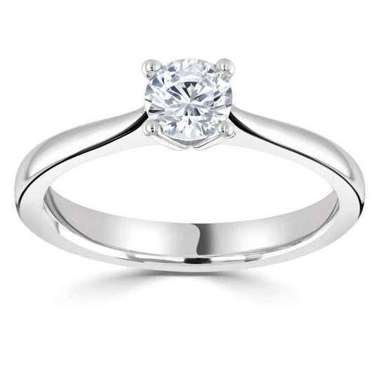 PLT DIAMOND 1.01CT GSI ROUND 4 CLAW SOLITAIRE RING.