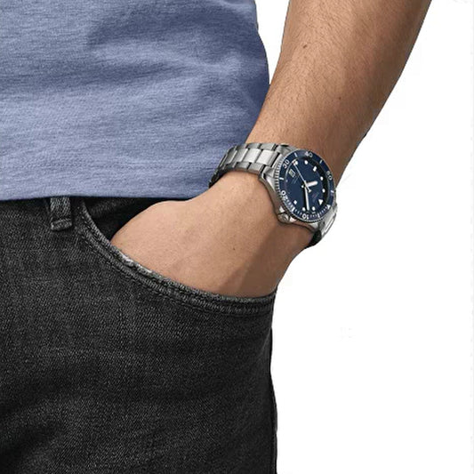 Tissot Gents Blue Dial Seastar Quartz Watch T1204101104100