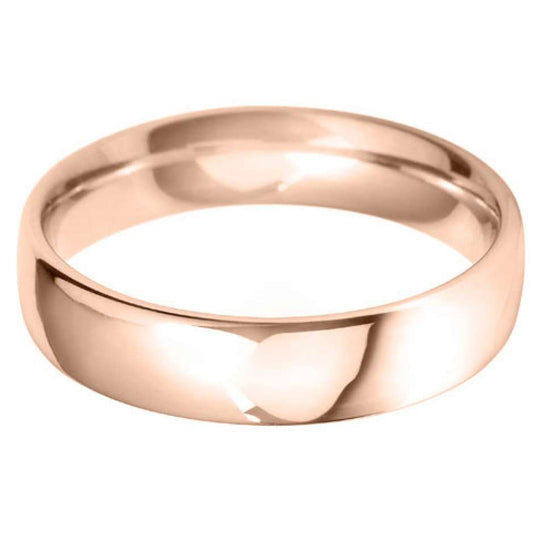 18ct Rose Gold 5mm Plain Court Wedding Ring