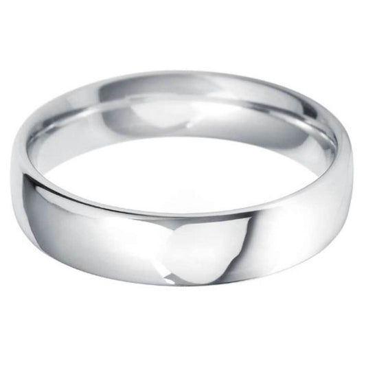18ct White Gold Classic Court 5mm Wedding Ring