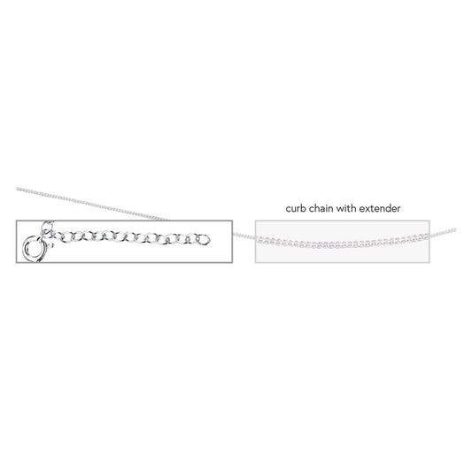 Silver 16-18' Curb Chain With Extender