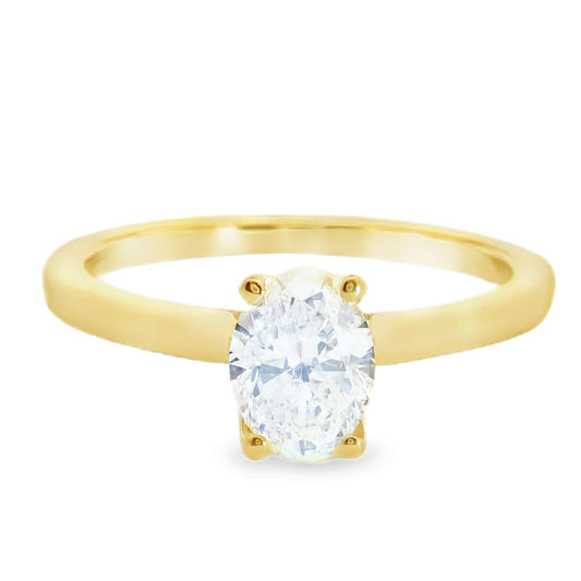 18ct Yellow Gold 0.70ct Oval Natural Diamond Solitaire Ring
