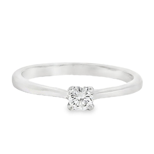 18ct White Gold 0.20ct Round Brilliant Cut Diamond Solitaire Ring