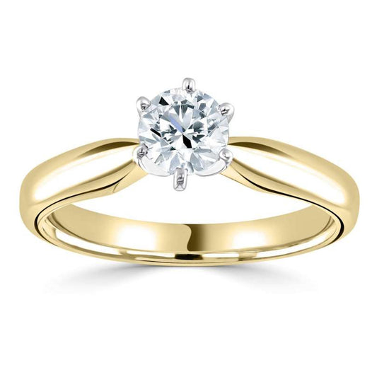 18ct Yellow Gold Diamond 0.50ct Round Brilliant Cut Solitaire Ring