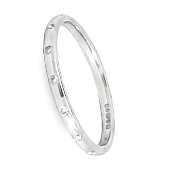 18ct White Gold 2Mm Diamond Set 0.05ct Wedding / Eternity Ring