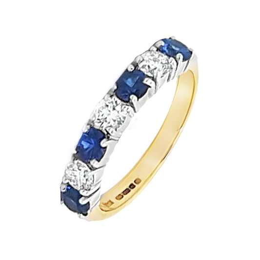 18ct Yellow Gold Sapphire & Diamond 1.42ct Eternity Ring