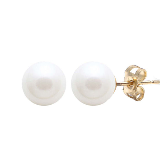 9ct Yellow Gold 5-5.5Mm Freshwater Pearl Stud Earrings