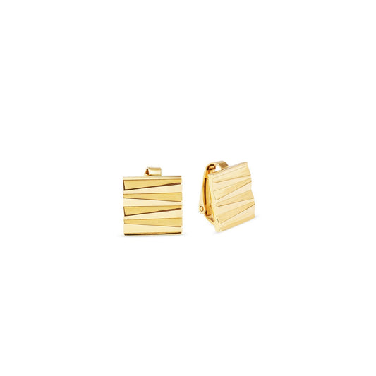 CDL SQUARE WAVE GOLD EARCLIPS