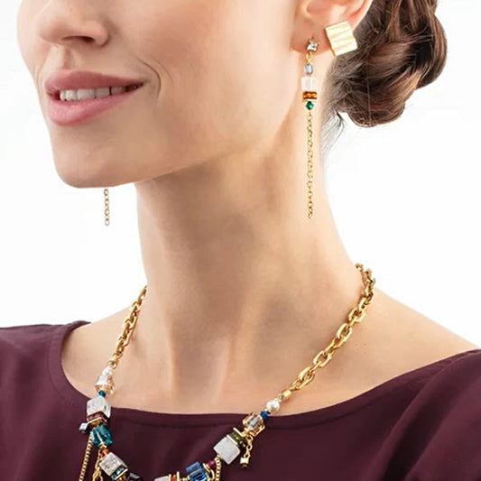 Coeur De Lion Square Gold Clip Earrings 0141/22-1600