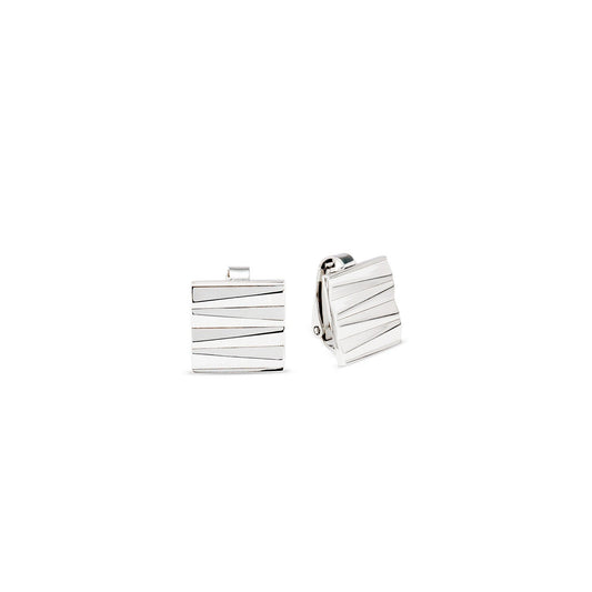 CDL SQUARE WAVE SILVER EARCLIPS