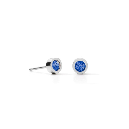 Coeur De Lion Sparkling Dot Earstud Silver-Blue
