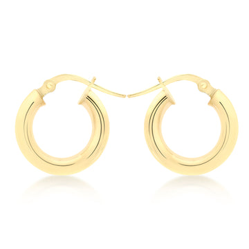 9ct Yellow Gold 18mm Plain Hoop Earrings