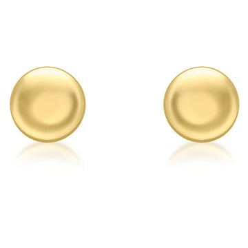 9ct Yellow Gold 7mm Button Stud Earrings