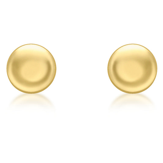 9ct Yellow Gold 7mm Button Stud Earrings