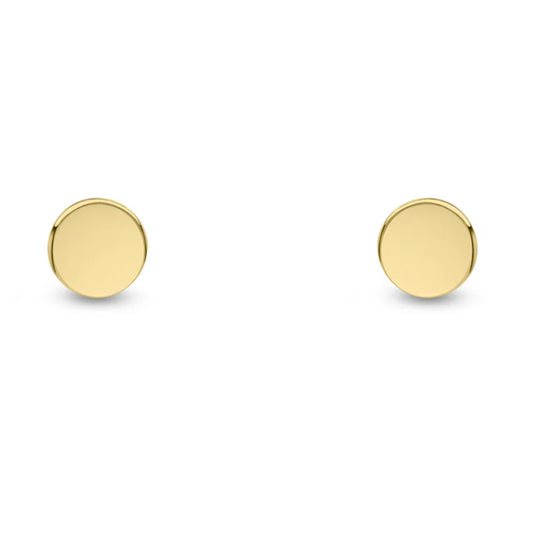 9ct Yellow Gold 4mm Cylinder Stud Earrings