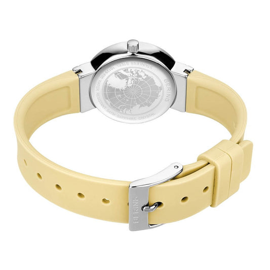 Bering Ladies Classic Soft Yellow Silicone Strap Watch 10129-600