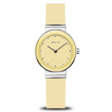 Bering Ladies Classic Soft Yellow Silicone Strap Watch 10129-600