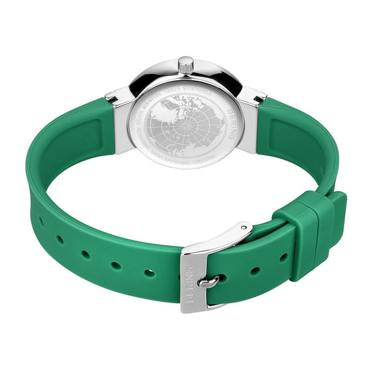 Bering Ladies Slim Classic Green Silicone Quartz Watch 10129-808