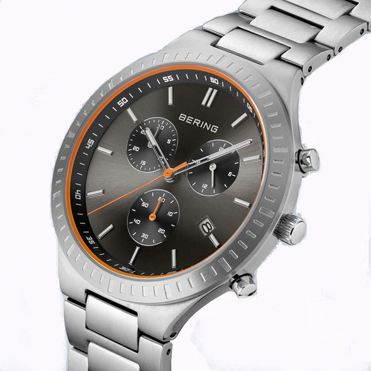 Bering Gents Titanium Chronograph Black Dial Quartz Watch 11743-709