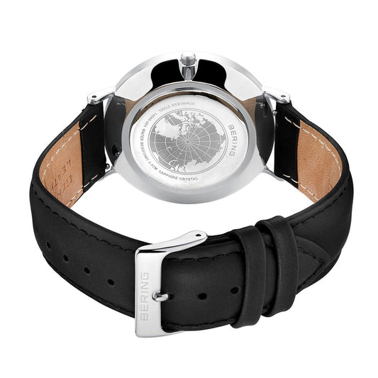 Bering Gents Classic White Dial Black Strap Quartz Watch 14040-404