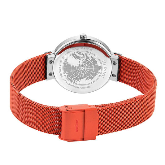 Bering Ladies Classic Orange Dial Quartz Watch 14531-505