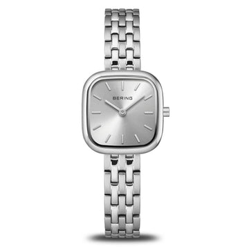 Bering Ladies Stainless Steel Square Silver Dial Bracelet Watch 17926-704
