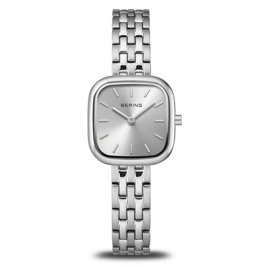 Bering Ladies Stainless Steel Square Silver Dial Bracelet Watch 17926-704