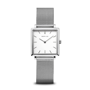 Bering Ladies Classic Square White Dial Quartz Watch 18226-004