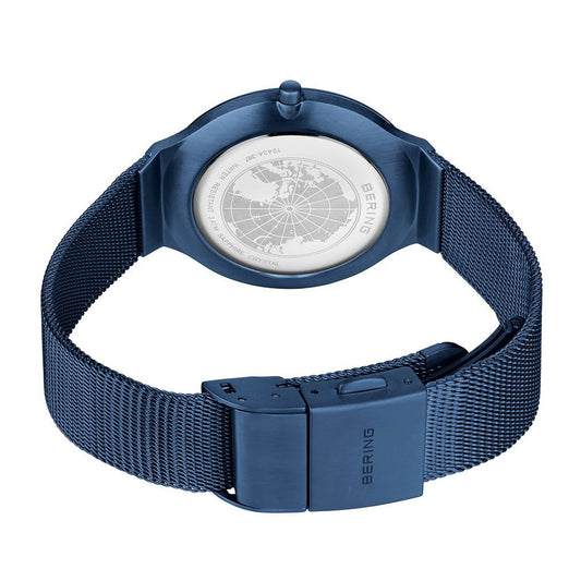 Bering Ladies Ultra Slim Blue/Gold Quartz Watch 18434-397